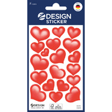 ZDesign creative Sticker "Herzen", beglimmert, rot