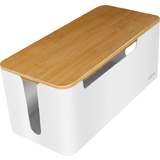 LogiLink Kabelbox, wei, mit Bambus-Deckel