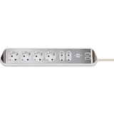 brennenstuhl estilo Ecksteckdosenleiste, silber/wei