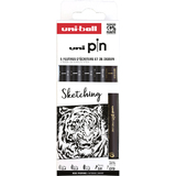 uni-ball fineliner PIN "Sketching" PF, 5er Set