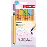 STABILO fineliner point 88 Pastellove, 12er Kartonetui