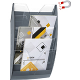 CEP Wand-Prospekthalter, magnetisch, din A4, 5 Fcher, grau