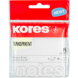 Kores haftnotizen "TRANSPARENT", 75 x 75 mm, blanko