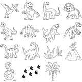 HEYDA motivstempel-set "Dinosaurier", Klarsicht-Runddose