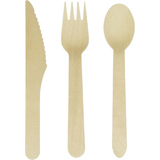 kangaro Einweg-Besteck-Set, aus Holz, 200-teilig