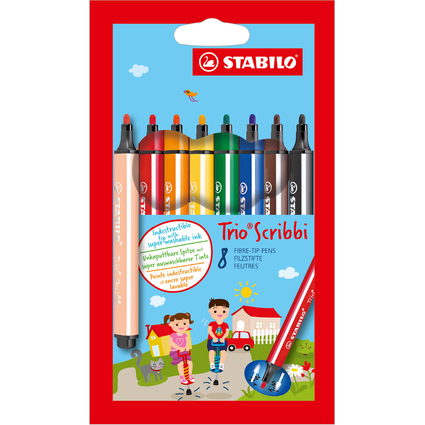 STABILO Fasermaler Trio Scribbi, 8er Kartonetui