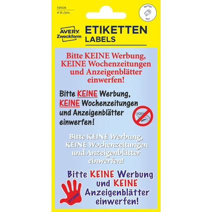 AVERY Zweckform Hinweisetikett "Bitte keine Werbung,
