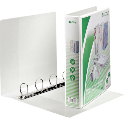 LEITZ Prsentations-Ringbuch, A4 berbreite, wei, 4 D-Ring