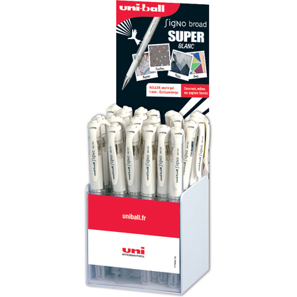 uni-ball Gel-Tintenroller SIGNO UM153, wei, 36er Display