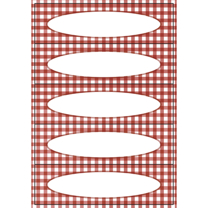 HERMA Haushalts-Etiketten Vichy-Karo, 76 x 23 mm, rot