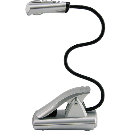 WEDO LED-Leselampe mit Clip, mobil, 1 LED, silber