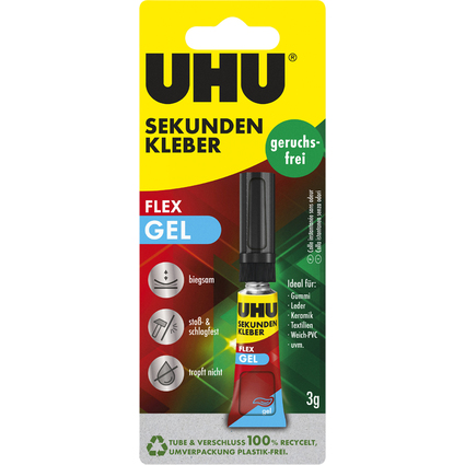 UHU Sekundenkleber FLEX GEL, 3 g in Tube