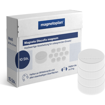 magnetoplan Discofix Rundmagnet "magnum", wei