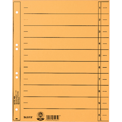 LEITZ Trennbltter, A4 berbreite, Manilakarton 230g/qm,gelb