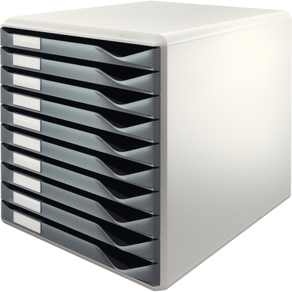 LEITZ Schubladenbox Formular-Set, 10 Schbe, lichtgrau/