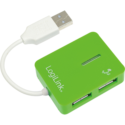 LogiLink USB 2.0 Hub Smile, 4 Port, grn
