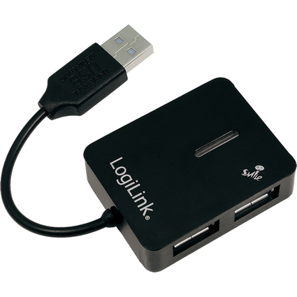 LogiLink USB 2.0 Hub Smile, 4 Port, schwarz