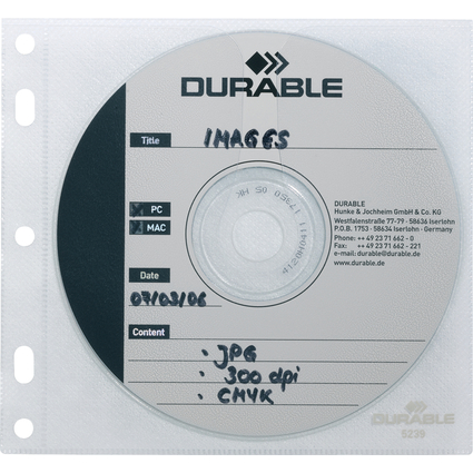 DURABLE CD-/DVD-Hlle COVER FILE, PP, transparent