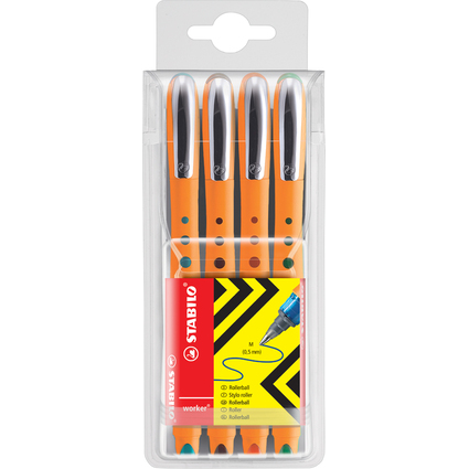 STABILO Tintenroller worker medium, 4er Etui