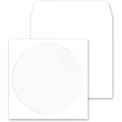 MAILmedia CD-/DVD-Papiertaschen, mit Fenster, Offset wei