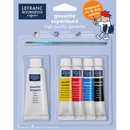 LEFRANC BOURGEOIS Gouachefarbe, 5er Set, 4 x10ml + 1 x20ml
