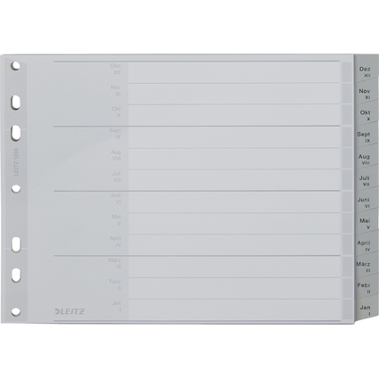 LEITZ Kunststoff-Register, Monate, A4 berbreite, Dez.-Jan.