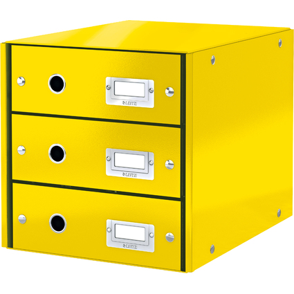 LEITZ Schubladenbox Click & Store WOW, 3 Schbe, gelb