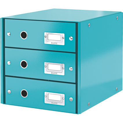 LEITZ Schubladenbox Click & Store WOW, 3 Schbe, eisblau
