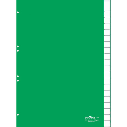 DURABLE Kunststoff-Register, PP, Strke: 0,12 mm, 20-teilig