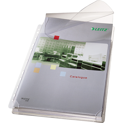 LEITZ Maxi Prospekthlle mit Klappe, A4, PVC, genarbt