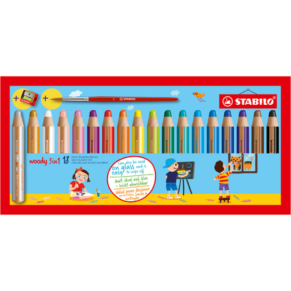STABILO Multitalentstift woody 3 in 1, 18er Kartonetui