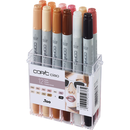COPIC Marker ciao, 12er Set Hautfarben