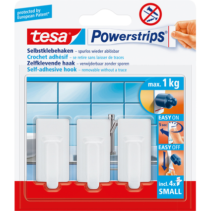 tesa Powerstrips Haken SMALL Classic, wei