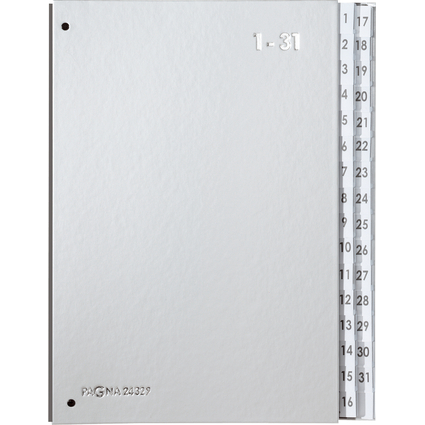 PAGNA Pultordner Color, DIN A4, 1 - 31, 31 Fcher, silber