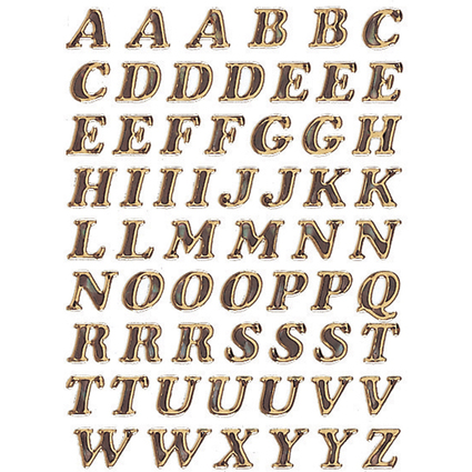 HERMA Buchstaben-Sticker A-Z, Prismaticfolie, gold, 8 mm