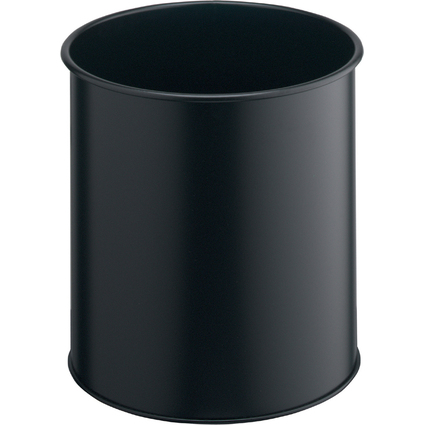 DURABLE Papierkorb METALL, rund, 15 Liter, schwarz