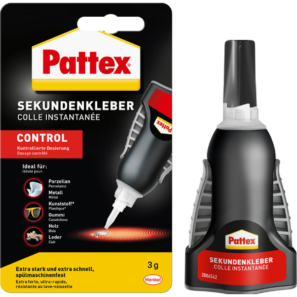 Pattex Sekundenkleber CONTROL, 3 g Flasche