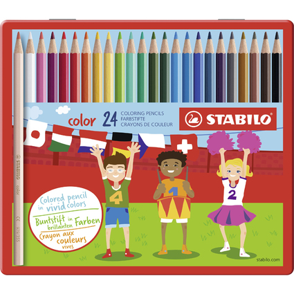 STABILO Buntstifte color, sechseckig, 24er Metalletui