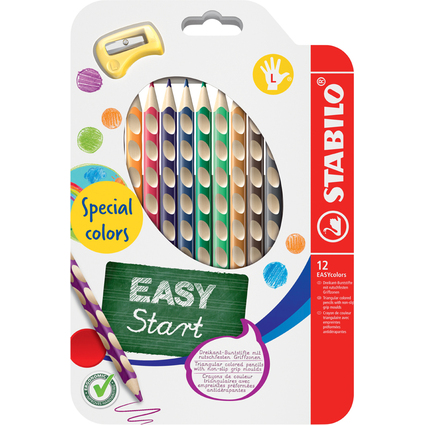 STABILO Dreikant-Buntstifte EASYcolors L, 12er Kartonetui