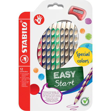 STABILO Dreikant-Buntstifte EASYcolors R, 12er Kartonetui