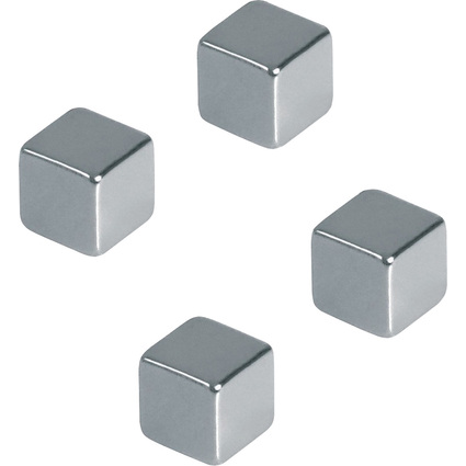 FRANKEN Neodym-Magnetwrfel, Mae: 10 x 10 x 10 mm, chrom