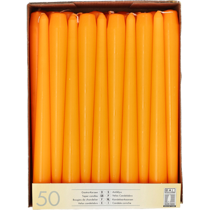 STARPAK Leuchterkerzen, 22 mm, orange, 50er Pack