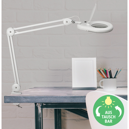 MAUL LED-Lupenleuchte MAULviso, Klemmfu, wei