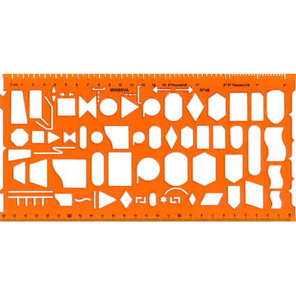 MINERVA Organigraph Schablone Symbole 45,