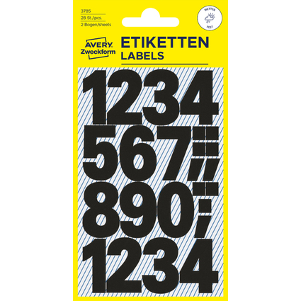 AVERY Zweckform Zahlen-Etiketten, Zahlen 0-9, schwarz