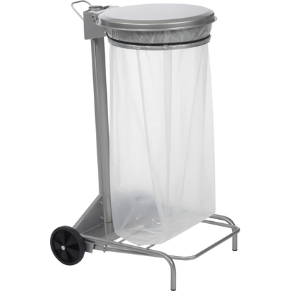 CEP Mllsackstnder ROSSIGNOL mit Deckel, 110 Liter, silber