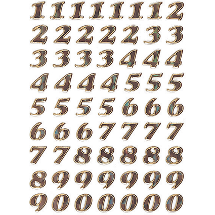 HERMA Zahlen-Sticker 0-9, Prismaticfolie gold glitzernd