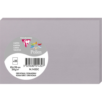 Pollen by Clairefontaine Briefkarte 82 x 128 mm, koalagrau