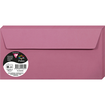 Pollen by Clairefontaine Briefumschlag DL, hortensie pink