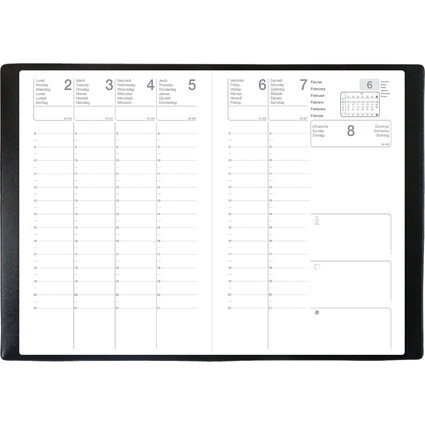 QUO VADIS EXDI Agenda scolaire CALLIOPE ML, 2025/2026, noir